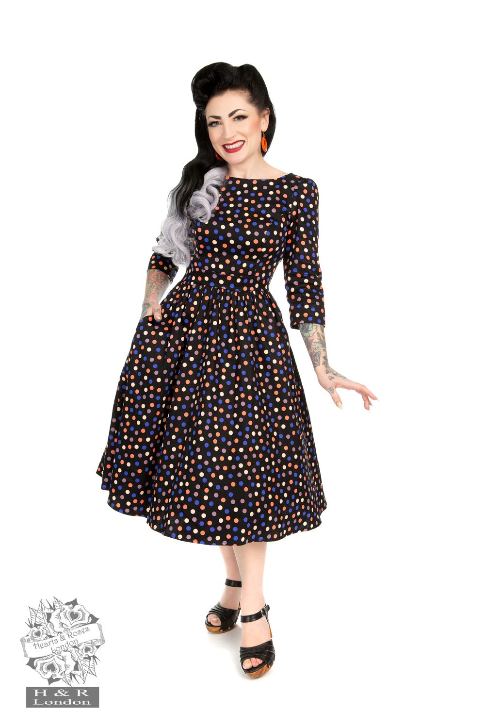 Ophelia Polka Dot Swing Dress